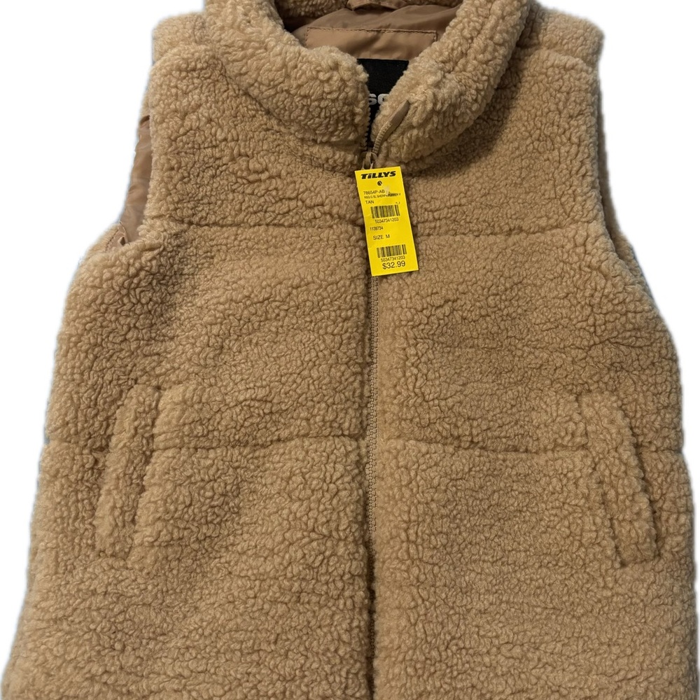 Tilly's Cozy Tan Kids Sherpa Vest